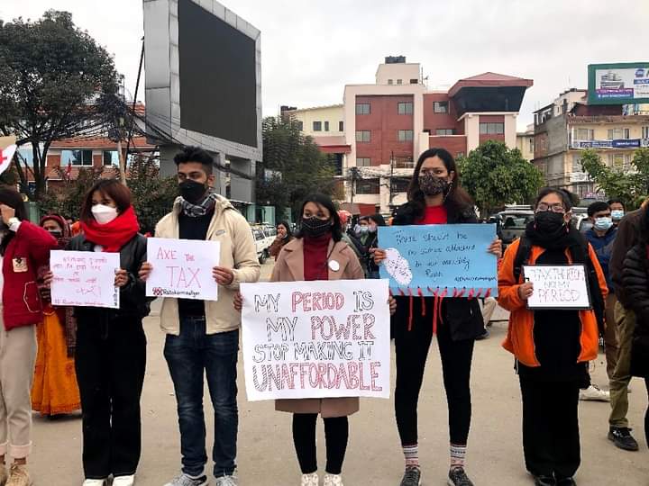untoldperiods's tweet photo. In solidarity with #raatokarmaafgar, a peaceful protest organized by Pad2Go  on Jan 8. 🩸

A big shout-out to one of our team mates Aarju for sharing amazingly expressed poem (video wil be posted soon.) 

#untoldperiodstories #periodtax
#periodrevolution #AxetheTax https://t.co/CotxFTx5qa