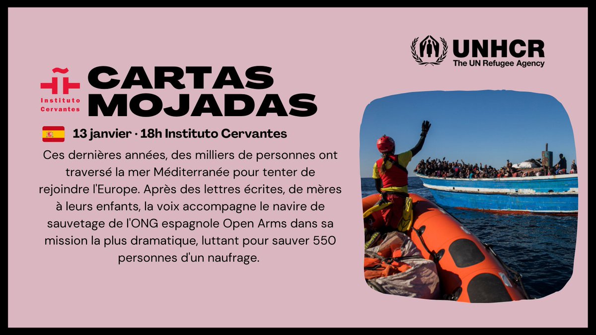 🗓️Thursday 13 January at 18h
📍<a href="/InstCervantes/">Instituto Cervantes</a> in Algiers 
🎬screening of <a href="/CartasMFilm/">Cartas Mojadas Film</a>
📢with the collaboration of the filmmaker <a href="/PaulaPalaciosCa/">Paula Palacios</a>
 
#YoVoyAVerCartasMojadas #Algerie #withrefugees #aveclesrefugies