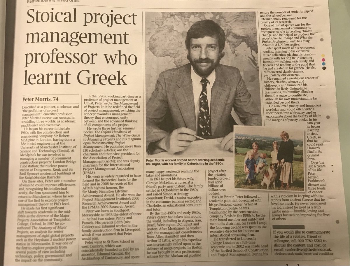On the shoulders of giants... Remembering Peter Morris: An influential expert, friend and esteemed colleague #projectmanagement #assocationforprojectmana <a href="/iPMAglobal/">IPMA International Project Management Association</a> <a href="/IPMAFamily/">IPMA</a> <a href="/APMProjectMgmt/">Association for Project Management</a> <a href="/PMInstitute/">PMI</a> <a href="/PMI_UK_Chapter/">PMI United Kingdom Chapter</a> <a href="/APMG_Inter/">APMG International</a>