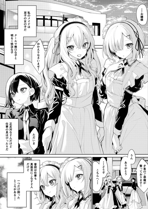 双子メイドさんに取り合いされるお嬢様(*'-`) 