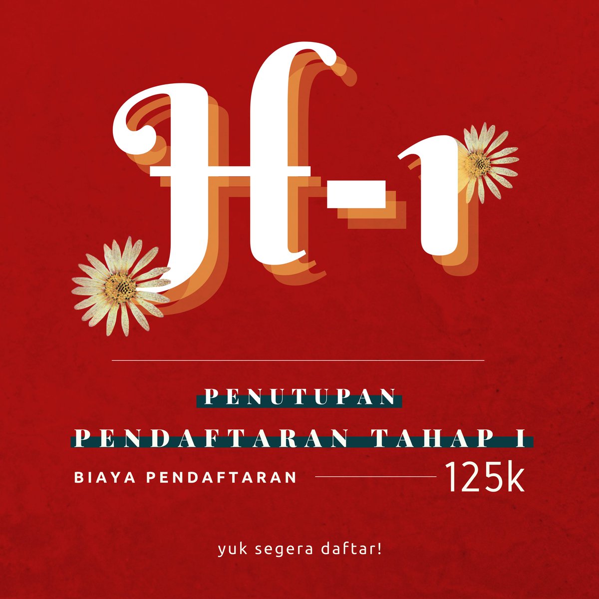 HALO GAIS UDAH H-1...
buruan yuk daftar jangan sampe ketinggalan 🌻✨
biaya nya naik lho entarr

Link pendaftaran :
bit.ly/FormPendaftara… 

Link panduan pelaksaanan lomba:
bit.ly/PanduanPelaksa… 

#ARTISTIK2022
#TeaterDeLIK
#lombamonolog
#lombanasional