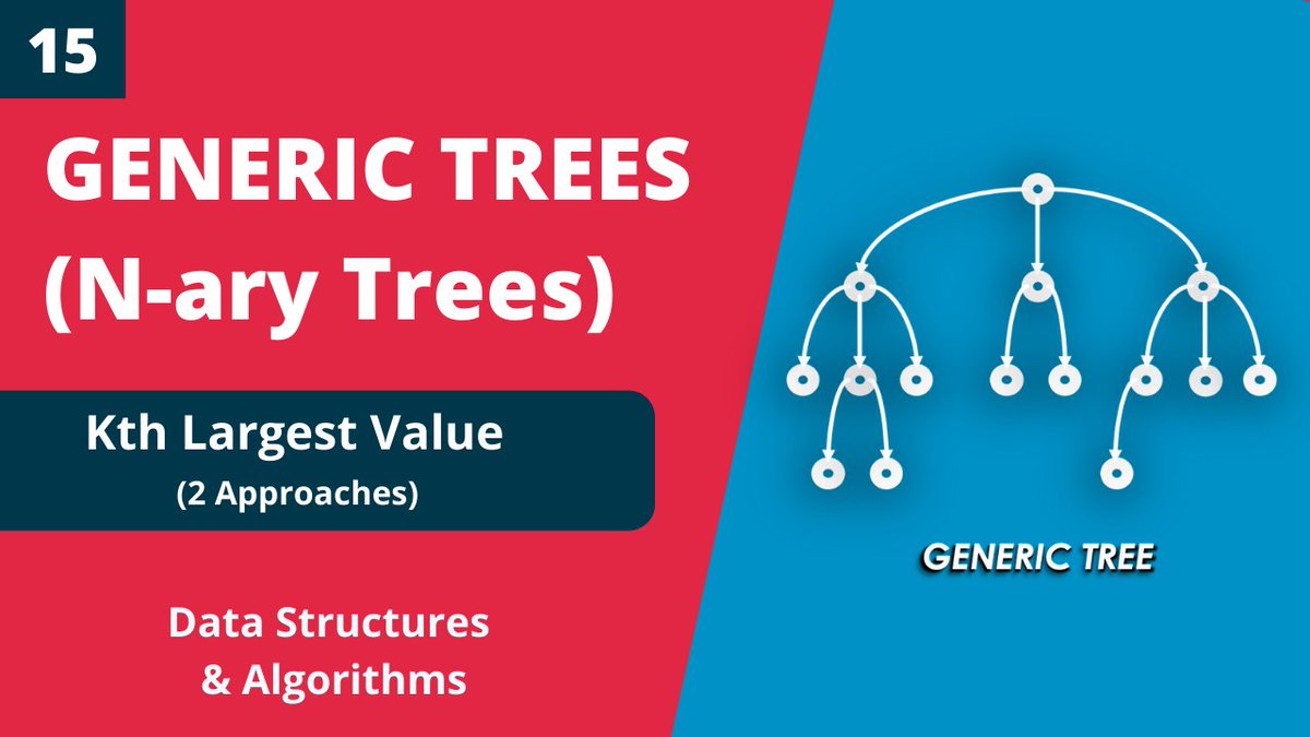CS_Bullets's tweet image. 🎬🎬🔥🔥
New video out:
"Kth Largest value in an N-ary tree (Generic Tree)". Covered 2 Approaches.
youtube.com/watch?v=nuaZdB…
This is Part 15 of the series on N-ary trees.
Don't miss the complete Generic Trees playlist: 👇
youtube.com/channel/UCfFun…
Enjoy and keep coding !!!!🔥🔥🔥