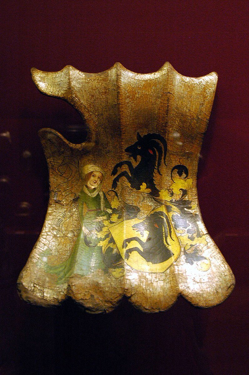 HREAssociation's tweet photo. #CoatsofArms of #Gotsmann family - #TournamentShield (Targe), ca. 1450 German Wood; H. 22 in. (55.88 cm) W. 16 in. (40.64 cm) The #MetropolitanMuseumofArt, #NewYork, Gift of Mrs. Florence Blumenthal, 1925 - #HolyRomanEmpire https://t.co/e9UOTs0BgM