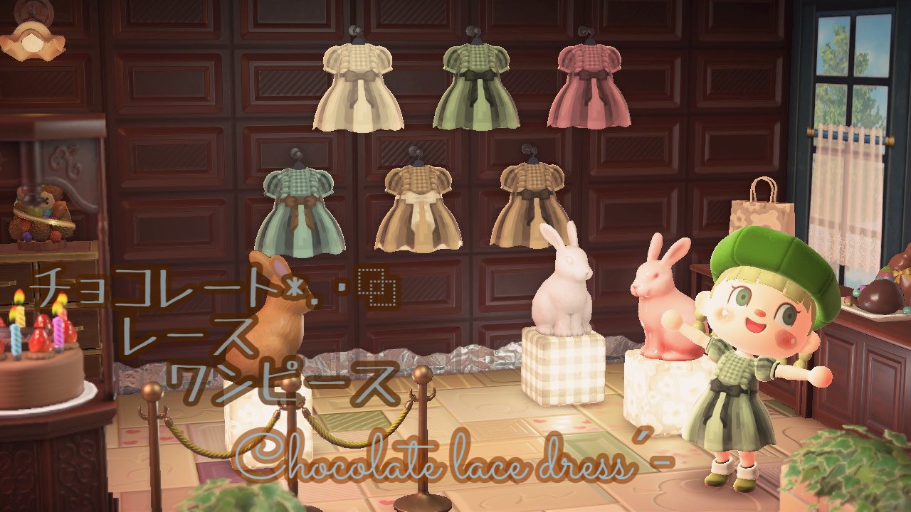 𝑖𝑜𝑟𝑖ꕤ マイデザイン 𓂃𓈒𓏸 バレンタインのチョコレートをイメージしたワンピース作りました ˊ チョコレート チョコとホワイトチョコmix 抹茶チョコレート 木苺チョコレート チョコレートミント ホワイトチョコレート お好みに合いましたら着て