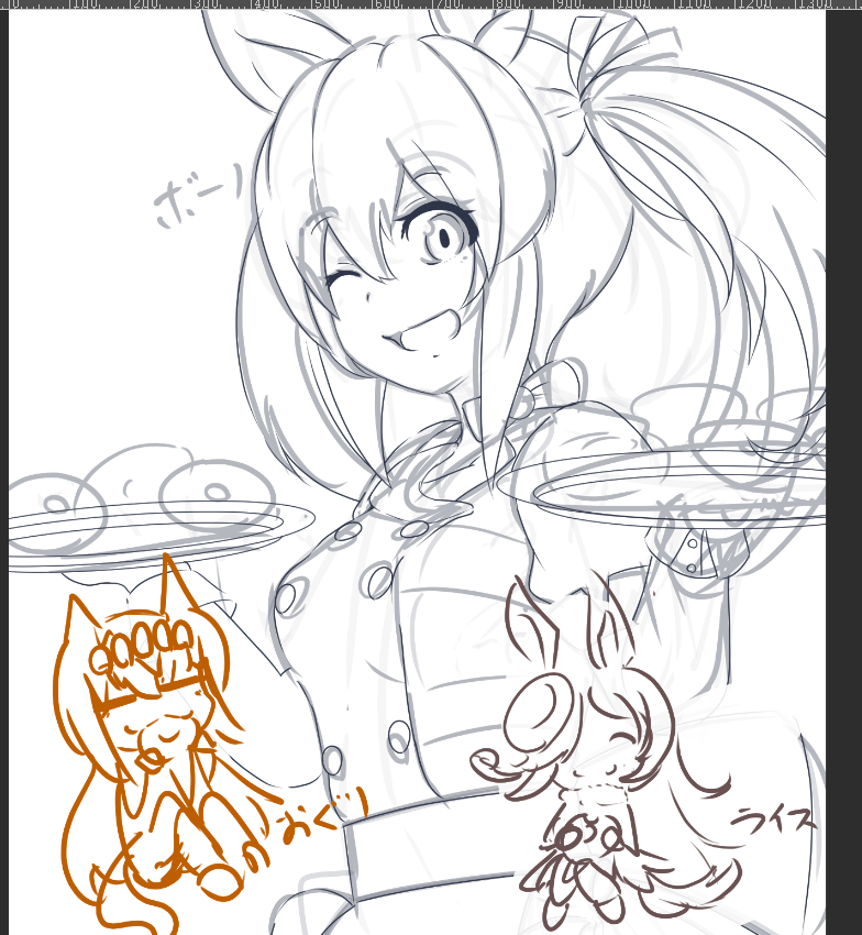 カプリコーン杯メンツすでに決定済みなので、勝敗問わずお疲れ様絵をすでに描き始めてたり(開催1月下旬 