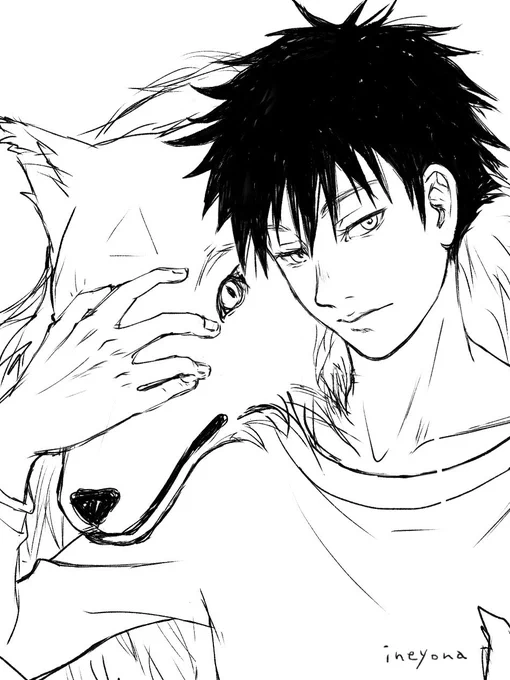 初描きめぐみん(制作途中・部分)
玉犬、白い方も居るよ🤗

#呪術廻戦 #伏黒恵 #玉犬 
#イラスト練習中 