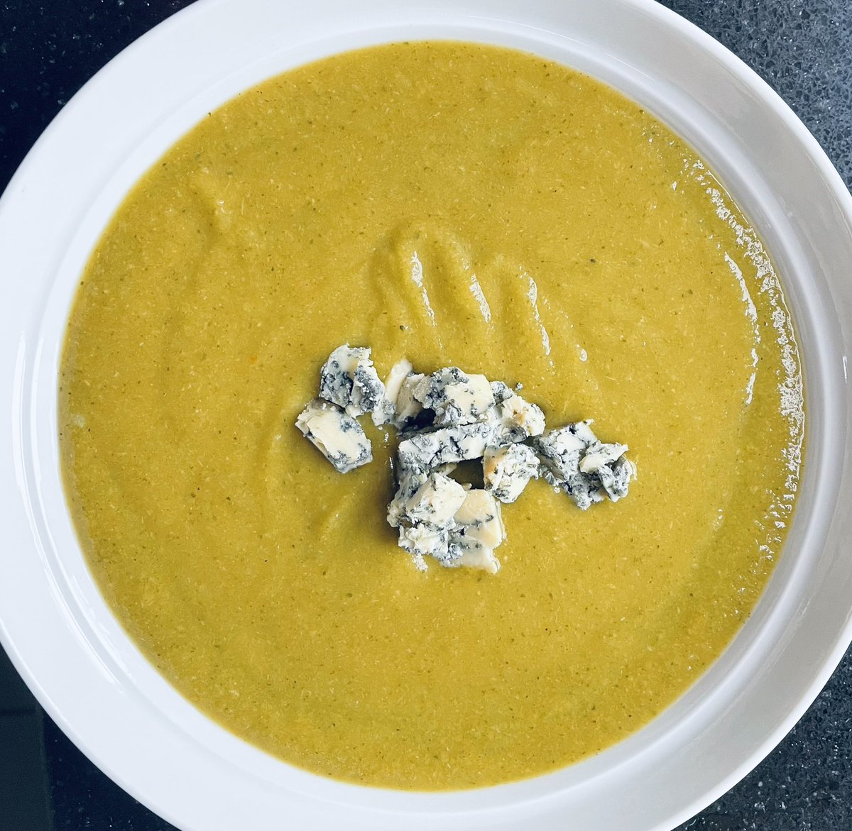 SueHLawrence's tweet photo. Broccoli and carrot soup wth #HebrideanBlue cheese from Isle of Mull Cheese. Tangy &amp;creamy stirred through the soup #Mull https://t.co/fyWzNbauvd