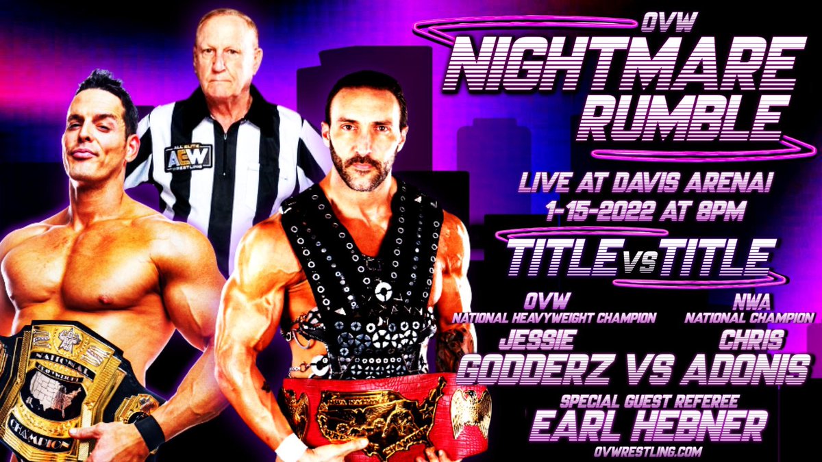 Triller_TV's tweet image. 2⃣ of #wrestling's most dominant champions.
1⃣ legendary referee 

It's TITLE 🆚 TITLE when @MrPEC_Tacular (OVW NTL HW CHAMP) faces @ChrisAdonis (NWA NTL CHAMP) with EARL HEBNER as SPECIAL GUEST REF

Streaming LIVE on #FITE 📺

[ January 15 | 8pm ET | bit.ly/3F8SF94 ]