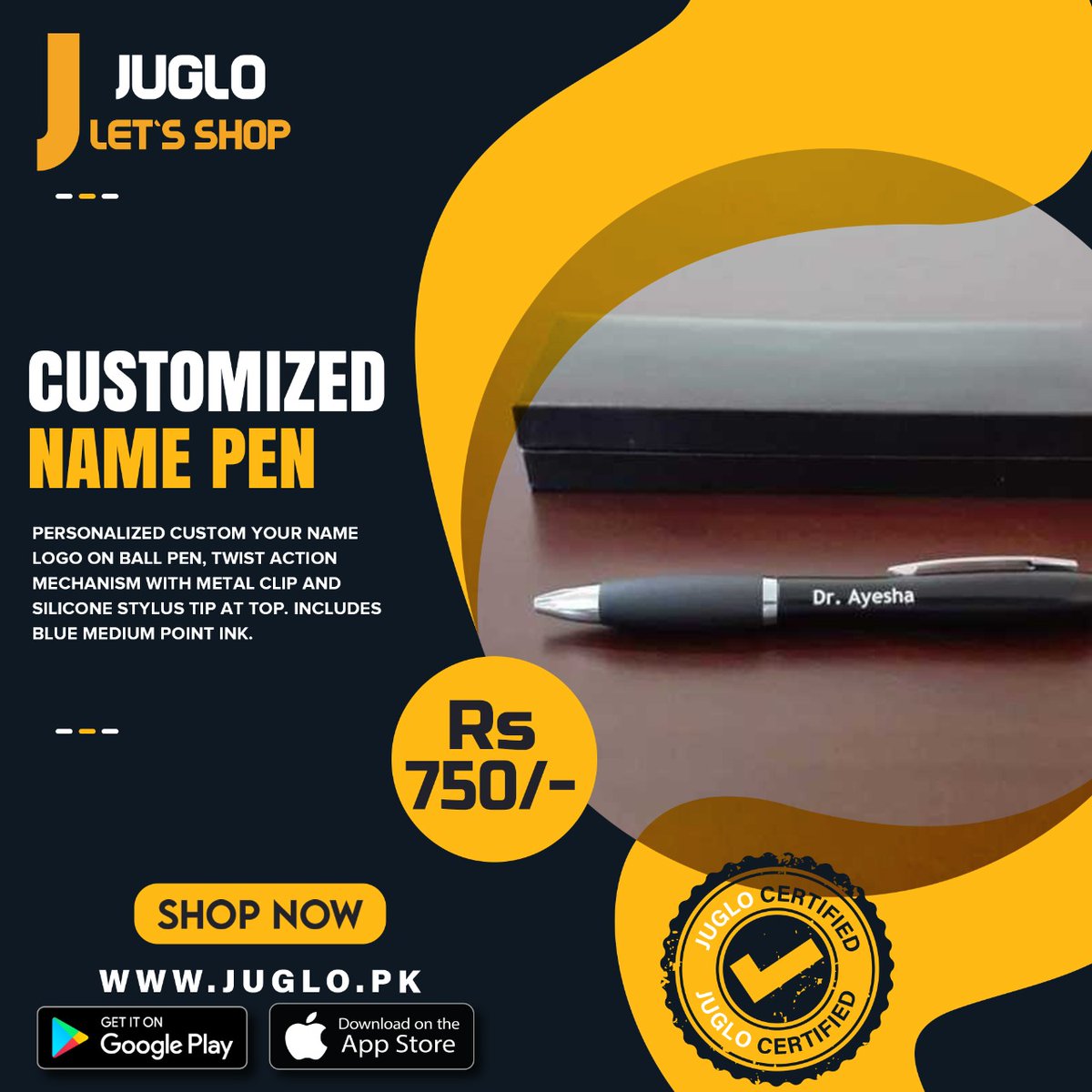 The Ball Pen is Here to Give You the Best Writing Experiences...
Best Gift Item & Perfect For Office Use!!!
juglo.pk/light-customiz…
#juglopk #onlineshopping #shopping #ballpen 
#customizedpen #perfectgift #officeuse #stationery #writting #highquality