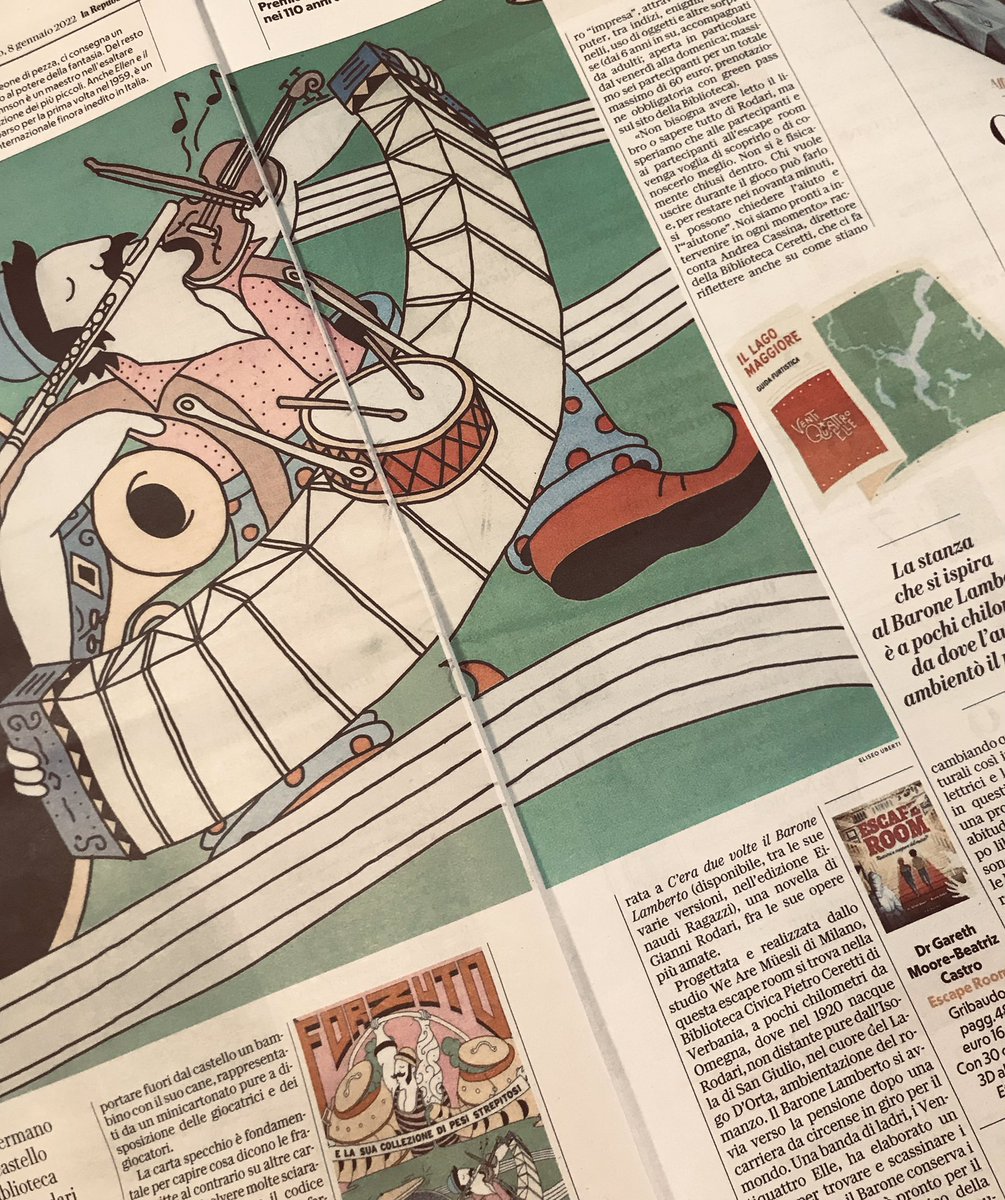 Bene_Pierf's tweet photo. Che bello trovare le illustrazioni di @nukepego e Federico Gambarana su @Robinson_Rep!
#VentiquattroElle di @WeAreMuesli è a Verbania fino a primavera. (E viva sempre Gianni Rodari). https://t.co/mfTj24Pgdu