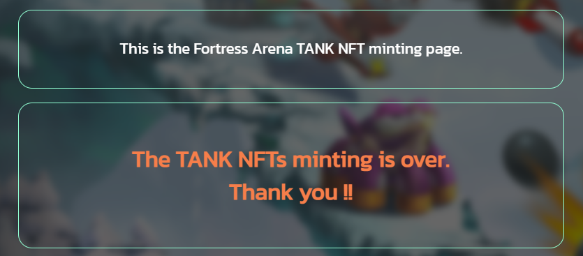 Fortress_Arena's tweet photo. All the Tank-NFTs are sold out.
Tank you!!! for your interesting!!!
#NFTs #NFTGiveaway #NFTCollection #NFTdrop #nftcollectors #PLAYTOEARNGAMES #PlayToEarn #games #Fortress_arena #Ethereum #Ethereum https://t.co/I02maRdqsx