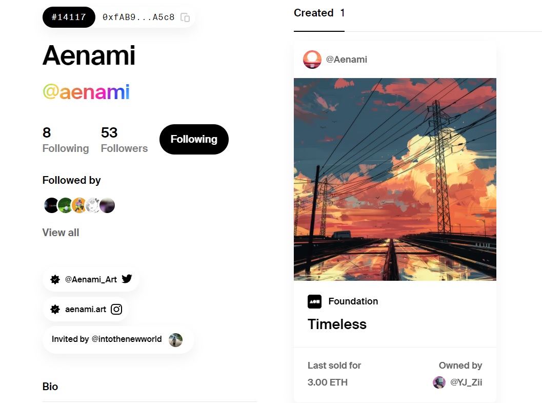 So happy to own this NFT "Timeless" from one of my favorite digital artist Alena Aenami <a href="/Aenami_Art/">Alena Aenami</a> . Thanks to technology nowadays we can connect with  people and art that give us inspiration and joy