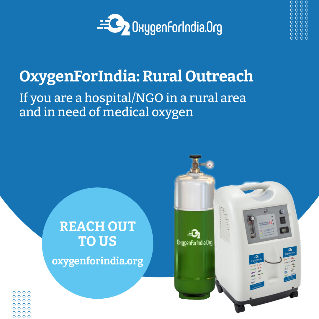 #OxygenforIndia is now also providing oxygen cylinder/concentrators to Hospitals/NGOs in rural India!

Reach out to us: oxygenforindia.org/rural.html

#OxygenForIndia #HelpIndiaBreathe #COVID19India #CDDEP #HealthCube #CovidHelp #oxygencylinder #oxygen #oxygenrefill