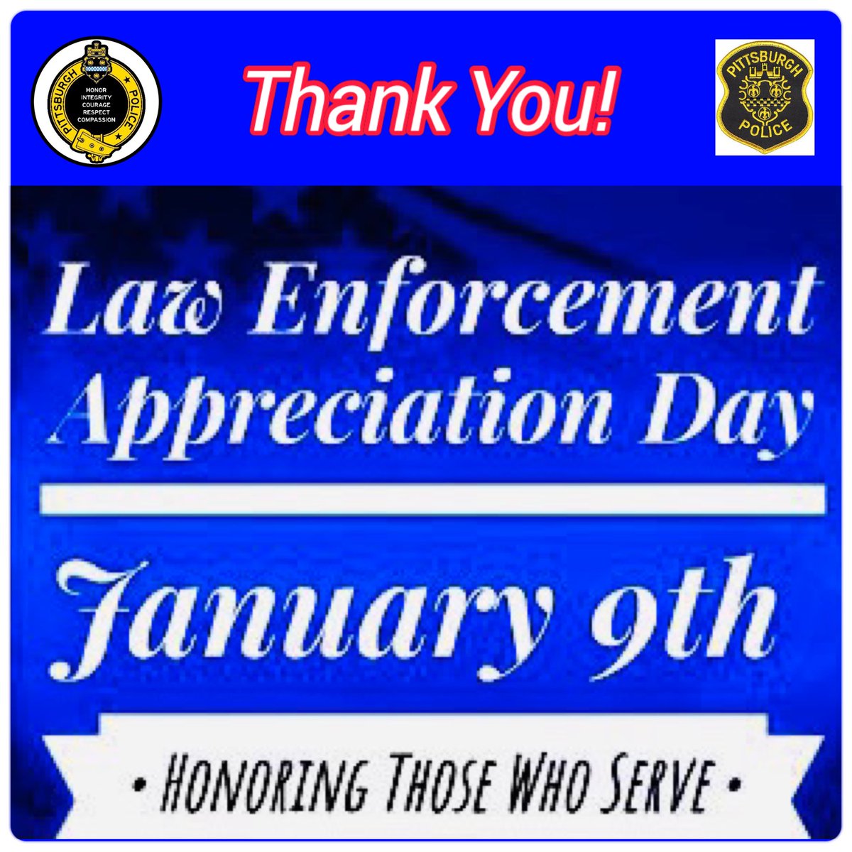 SESchubert412's tweet photo. Happy Law Enforcement Appreciation Day! Thank you to all who serve and protect. You are appreciated! Stay safe and keep making a difference in the lives of others! #LawEnforcementAppreciationDay https://t.co/7BeZ5wqHyi