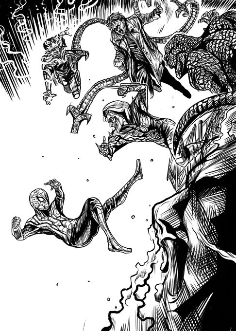 #スパイダーマン  
NWHが最高すぎたという絵 