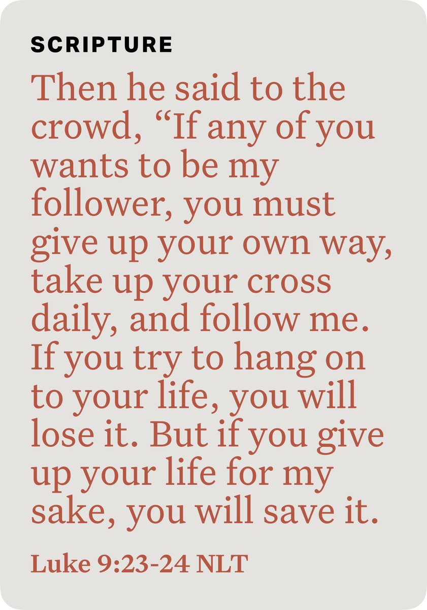 pnutt44's tweet image. Luke 9:23-24 NIV bible.com/bible/111/luk.…