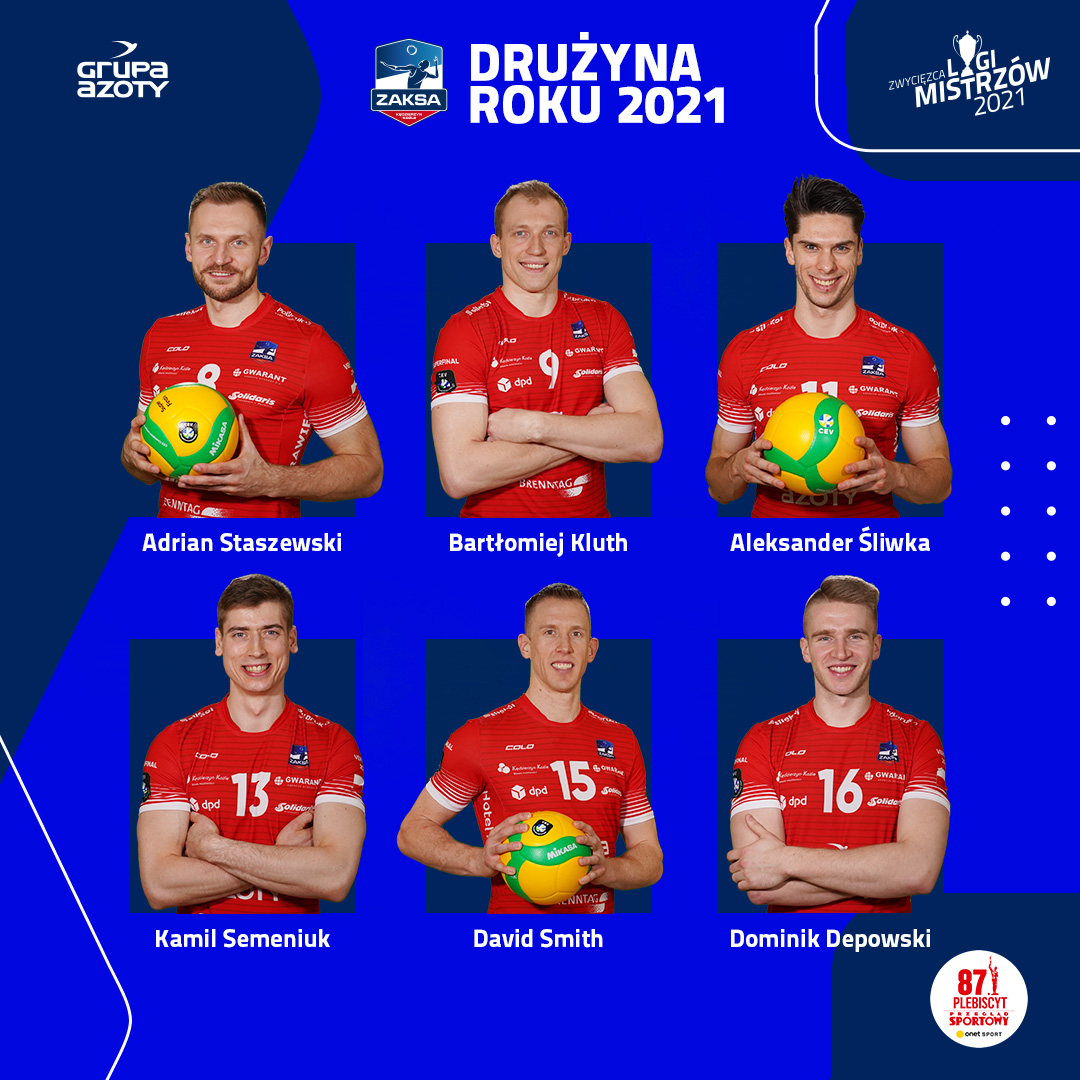 ZAKSAofficial's tweet photo. Wyróżnienie #DrużynaRoku 2021 otrzymał niezwykły zespół, przypomnijmy sobie raz jeszcze nazwiska wszystkich Zwycięzców Ligi Mistrzów 2021 #ZLM21 #CLVolleyM #SportowiecRoku #GalaMistrzowSportu
➡️ https://t.co/vueJCb0QCJ https://t.co/9homkcHtfY