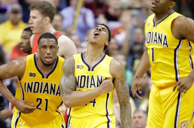 iPacersblog's tweet photo. If Lance eventually gets Brogdon to be hype like he did with Teague, that might be the most impressive #LanceEffect of them all. https://t.co/Fb4przOMAr