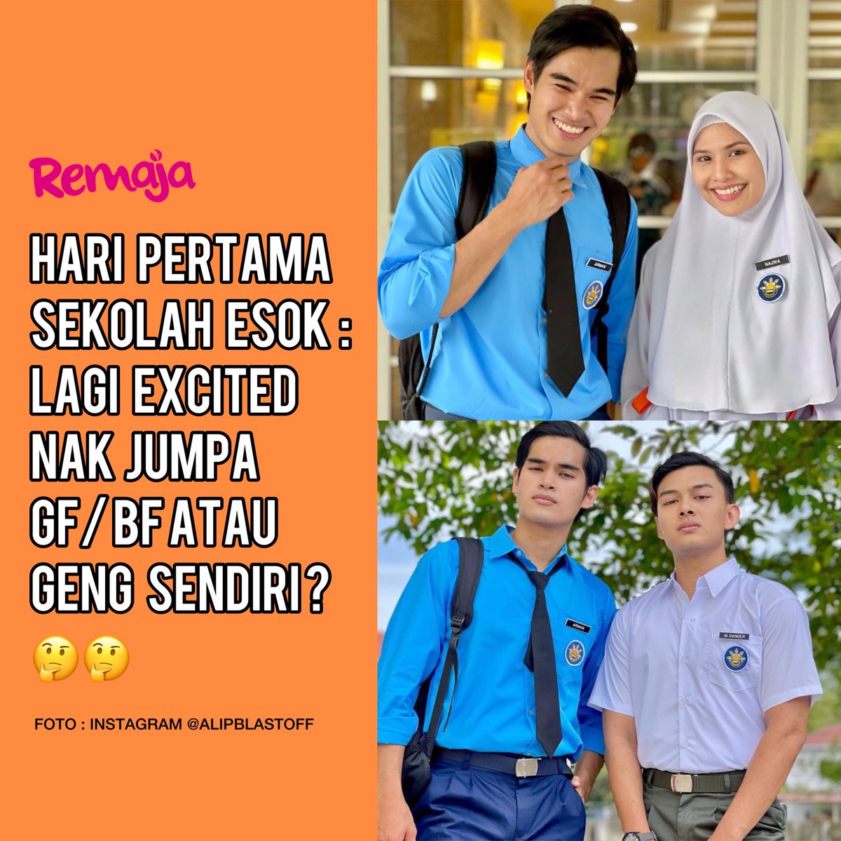 remaja_my's tweet photo. Dua-dua pun min akan excited nak jumpa! 🙈 Tapi jangan tak bangun pagi pulak.. 😆😆 Lama sangat dah PDPR kan.

Foto : @AlipBlastoff 
#majalahremaja #remaja
#remajamalaysia
#sentuhannajwa https://t.co/Z2blFQxeFr