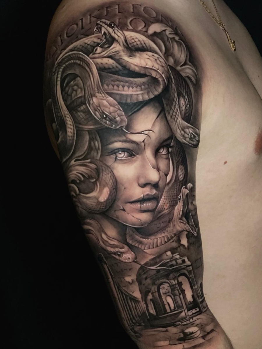 Medusa Sleeve by Nathaniel Gann  Remington Tattoo Parlor