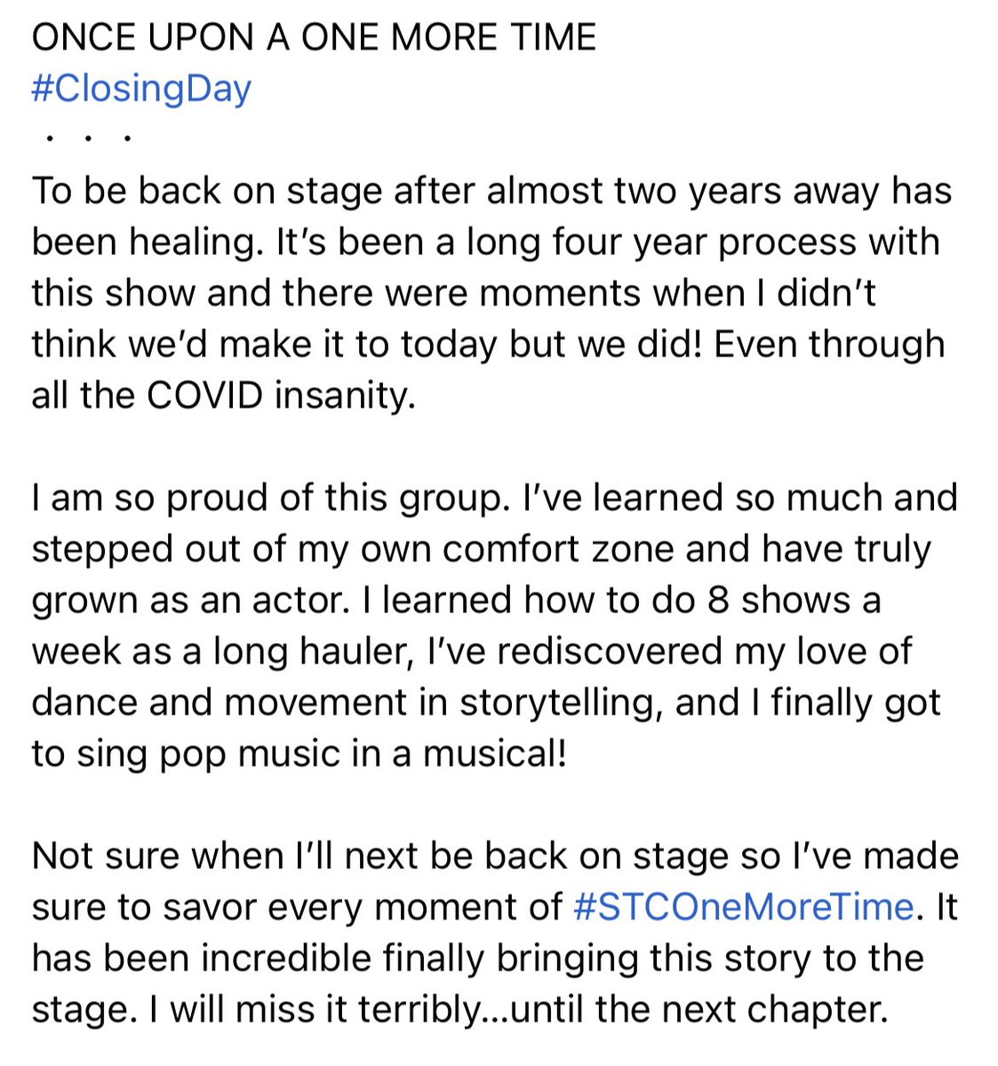 raymondjlee's tweet photo. ONCE UPON A ONE MORE TIME
γ»γ»γ»
Summing it all up. See you at the next chapter.
γ»γ»γ»
#STCOneMoreTime #OnceUponAOneMoreTime #NewMusicals #QueenBritney #Lucky #Clumsy #PrinceEbullient #ClosingDay https://t.co/hkqggyKTao
