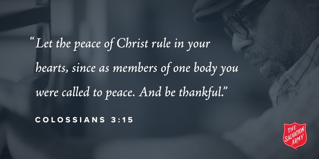 Let the peace of Christ rule in your hearts, since as members of one body you were called to peace. And be thankful. Colossians 3:15 #sundayinspirational