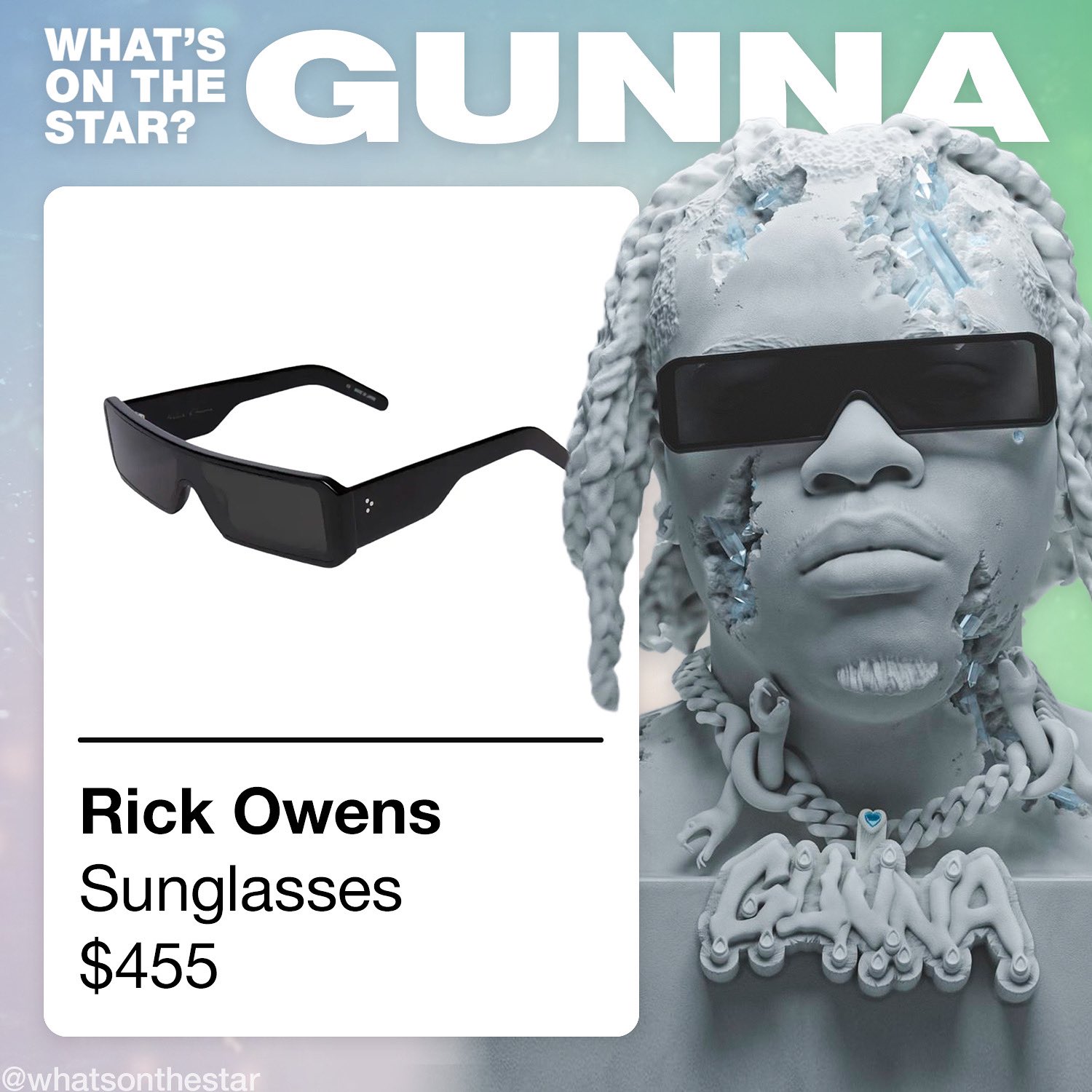 gunna着用　rick owens サングラス WHAT'S ON THE STAR? on X: 
