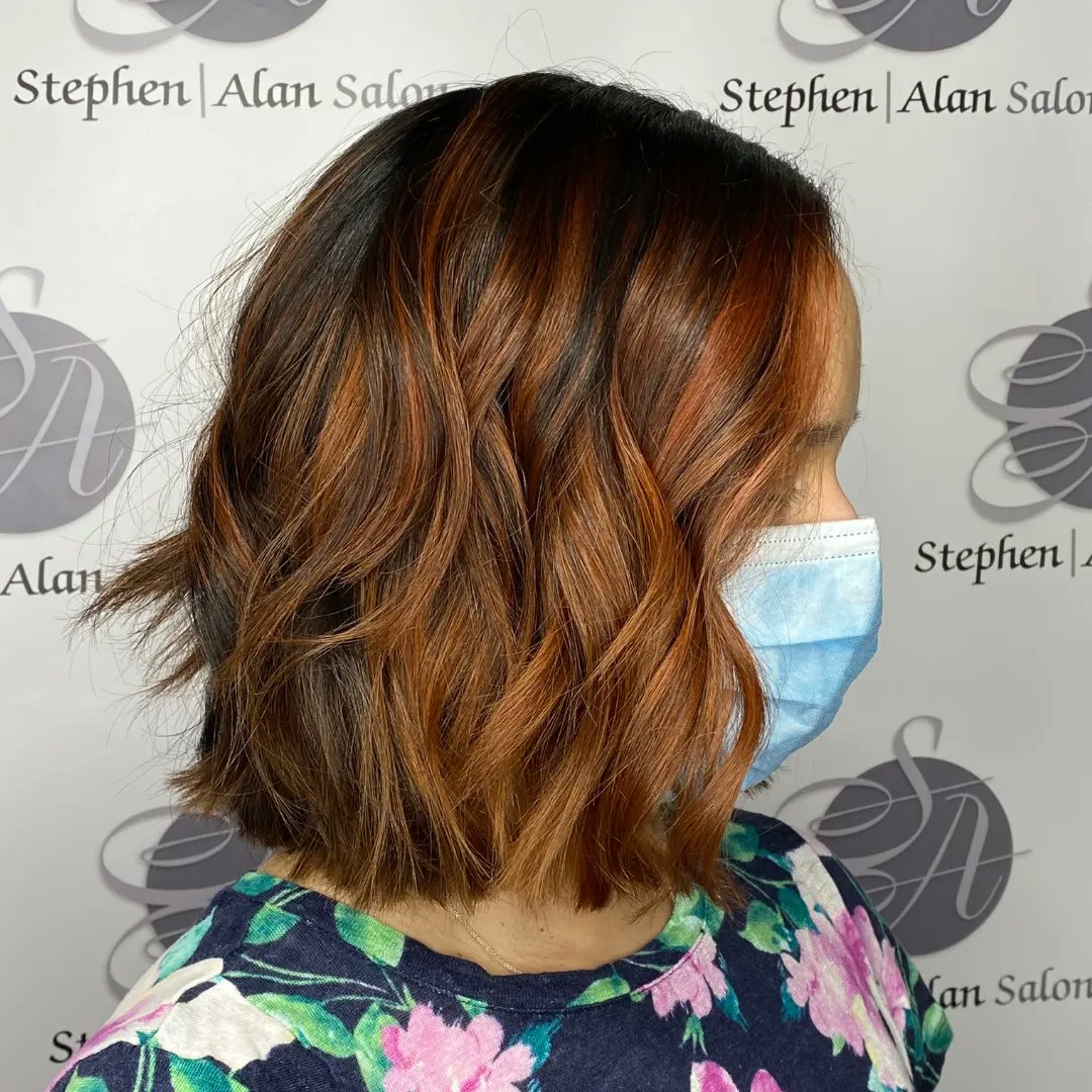 Dimensional red balayage with the cutest haircut! 😍  By Emma!