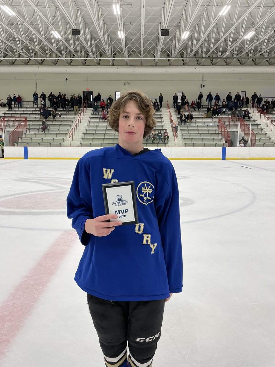 YouthHockeyHub's tweet photo. **Founders Cup Champs**
Guided in spirit by coach John Erickson, Woodbury claims their third title in four years with an exciting 7-5 win over Mahtomedi. Pred’s Riley Zupfer named MVP. https://t.co/Sn0NsGfrLQ