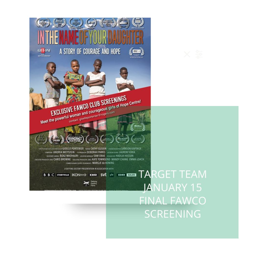 Please join us for a special presentation of the award-winning documentary In The Name Of Your Daughter. Here is your chance to meet the Director of Hope for Girls and Women Tanzania Rhobi Samwelly after the film!