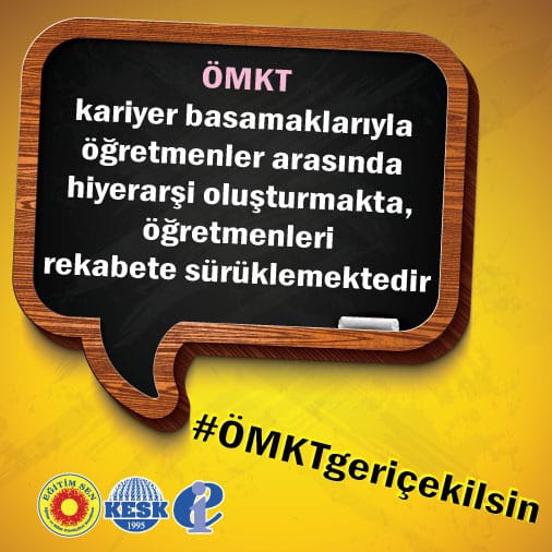 Öğretmenleri sürekli rekabete sokup, sınava tabi tutmaktan vazgeçin..
#ÖMKTgeriçekilsin