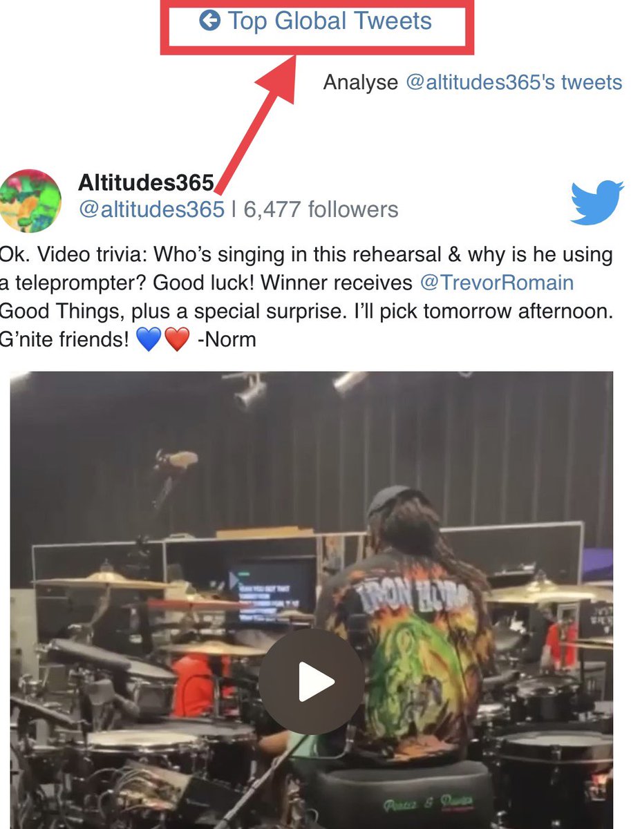 altitudes365's tweet photo. Whoa! This is a first! Our late night video trivia made it to #TopGlobalTweets. Maybe now they’ll finally give us a blue check. Lol. Doubtful. It’s ok! I prefer hearts! 💙❤️ https://t.co/htzjcQc0Dw