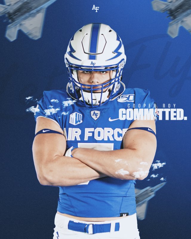 CooperRoy51's tweet photo. Let’s Fly!  Excited to announce I am officially COMMITTED to @AF_Football Thank you @CoachAlexMeans @CoachTCalhoun @Brian_Knorr #letsfly #boltbrotherhood #committed https://t.co/KuGGO3tKTm