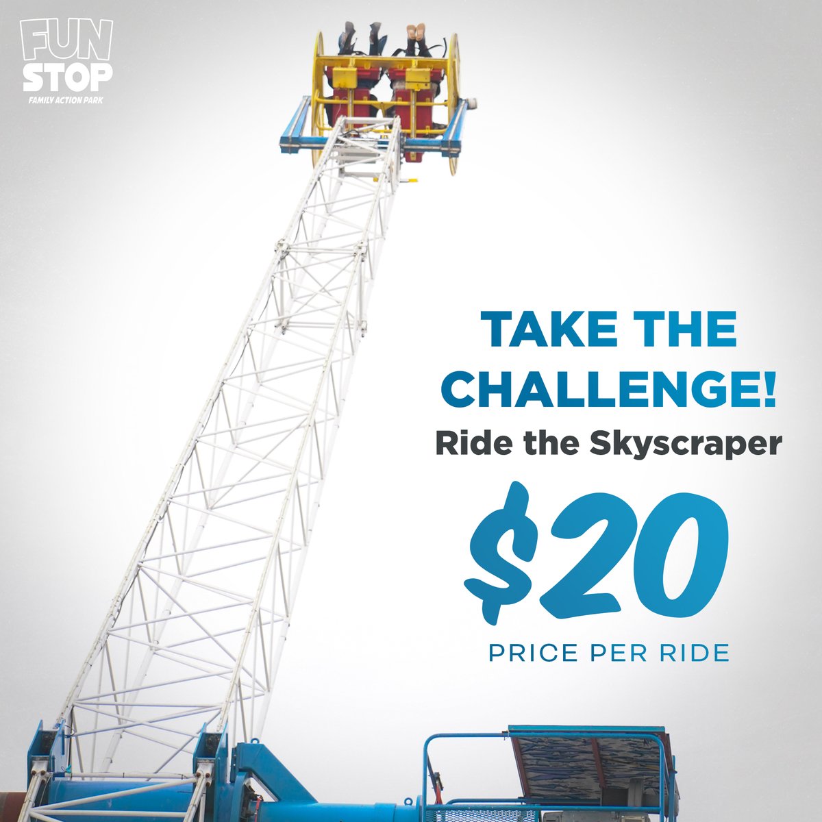 FunStopTN's tweet image. The Skyscraper spins at speeds of 60 mph &amp;amp; heights of 150 feet! Take the challenge at Fun Stop Family Action Park!

Prices &amp;amp; Deals: funstoptn.com⠀
Open Daily 10am

#funstop #family #action #park #gokarts #skyscraper #slingshot #zipline #pigeonforge