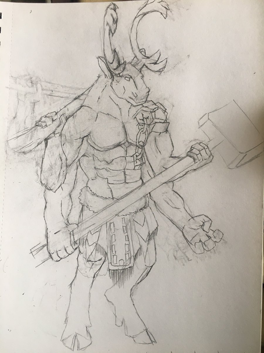 Decided to pick up the pencil again after a long time and do a sketch for a dnd character. I like how it came out for sure. :) 

#dungeonsanddragons #dndart
