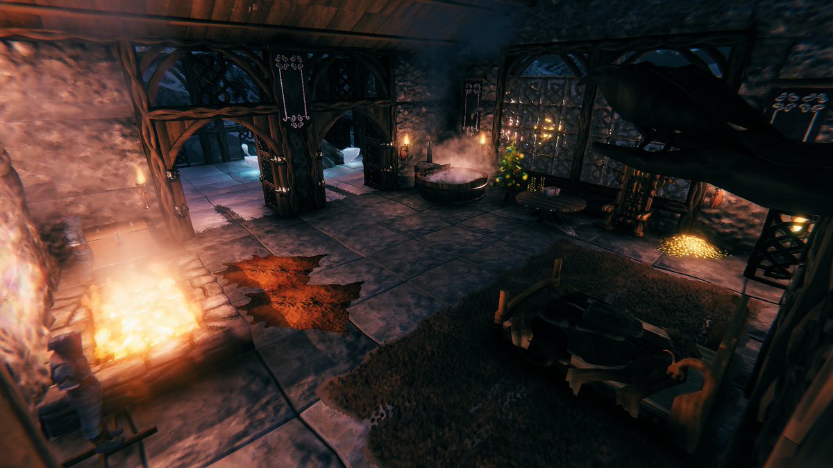 LadyTwoSocks1's tweet photo. I've not been building much in general and feel very intimidated by the lovely #valheim builds out there, like OMG! But I've spent so much time on this build so hey let's go with #BuildforBaldr with my little entry xD No cheats/debugs/mods. Just hours and more hours invested😅 https://t.co/E7RlfexToS
