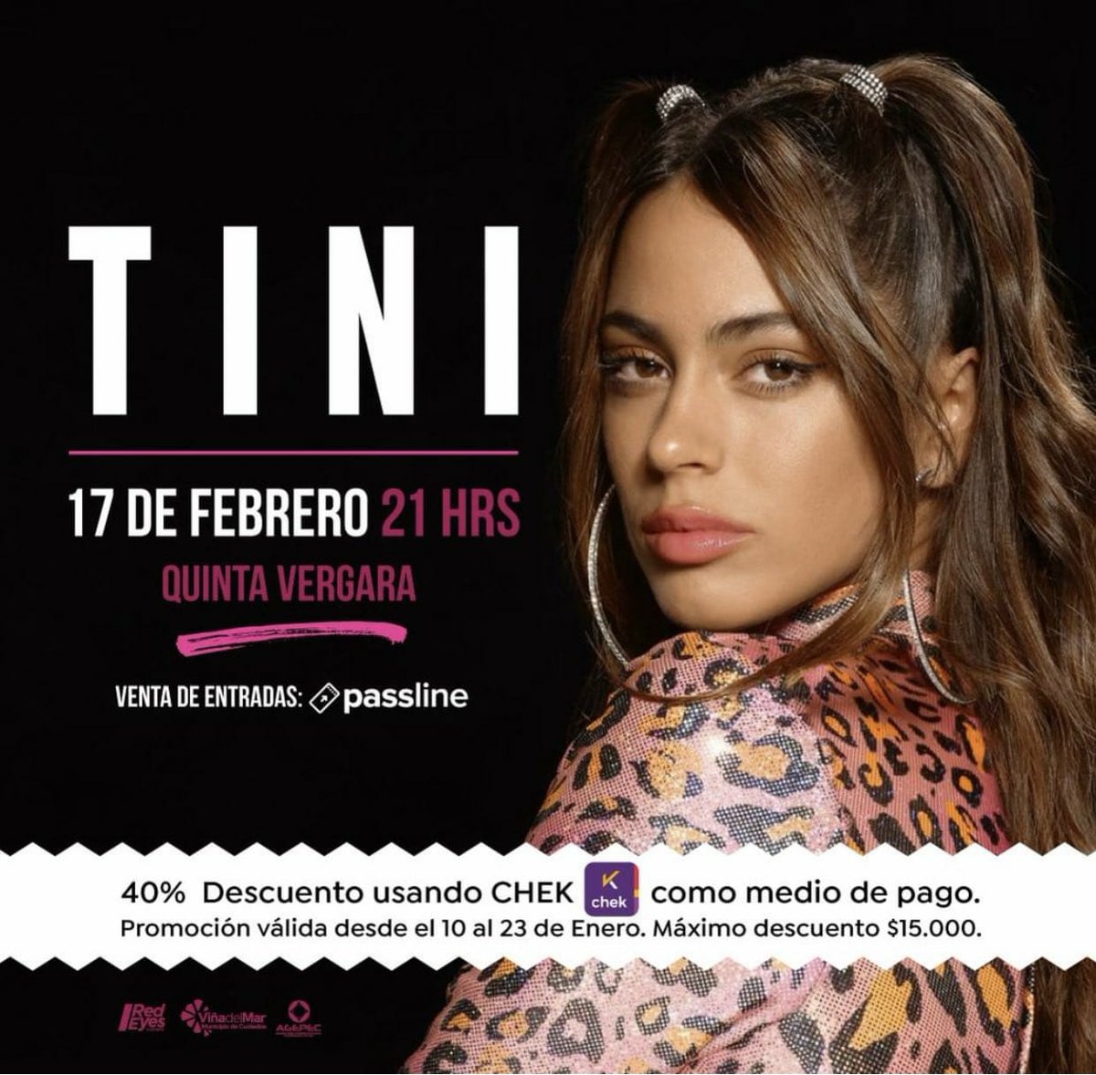 .<a href="/TiniStoessel/">tini</a> se presentará en Chile 🇨🇱 este 17 de febrero. ❤️