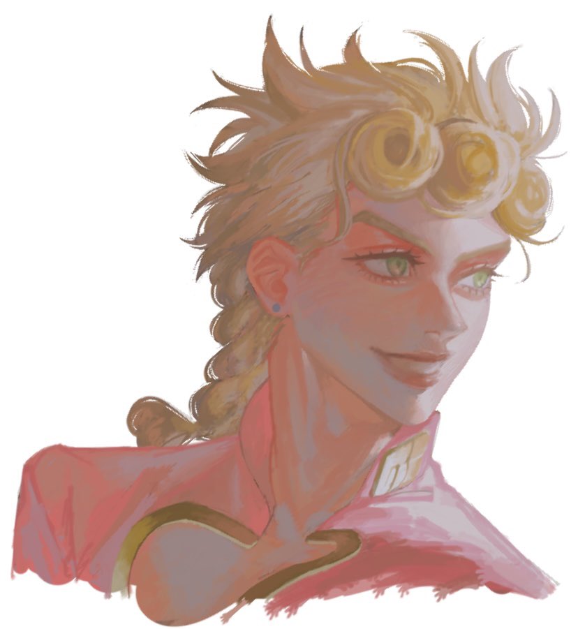 giorno giovanna male focus 1boy solo blonde hair braid green eyes jewelry  illustration images