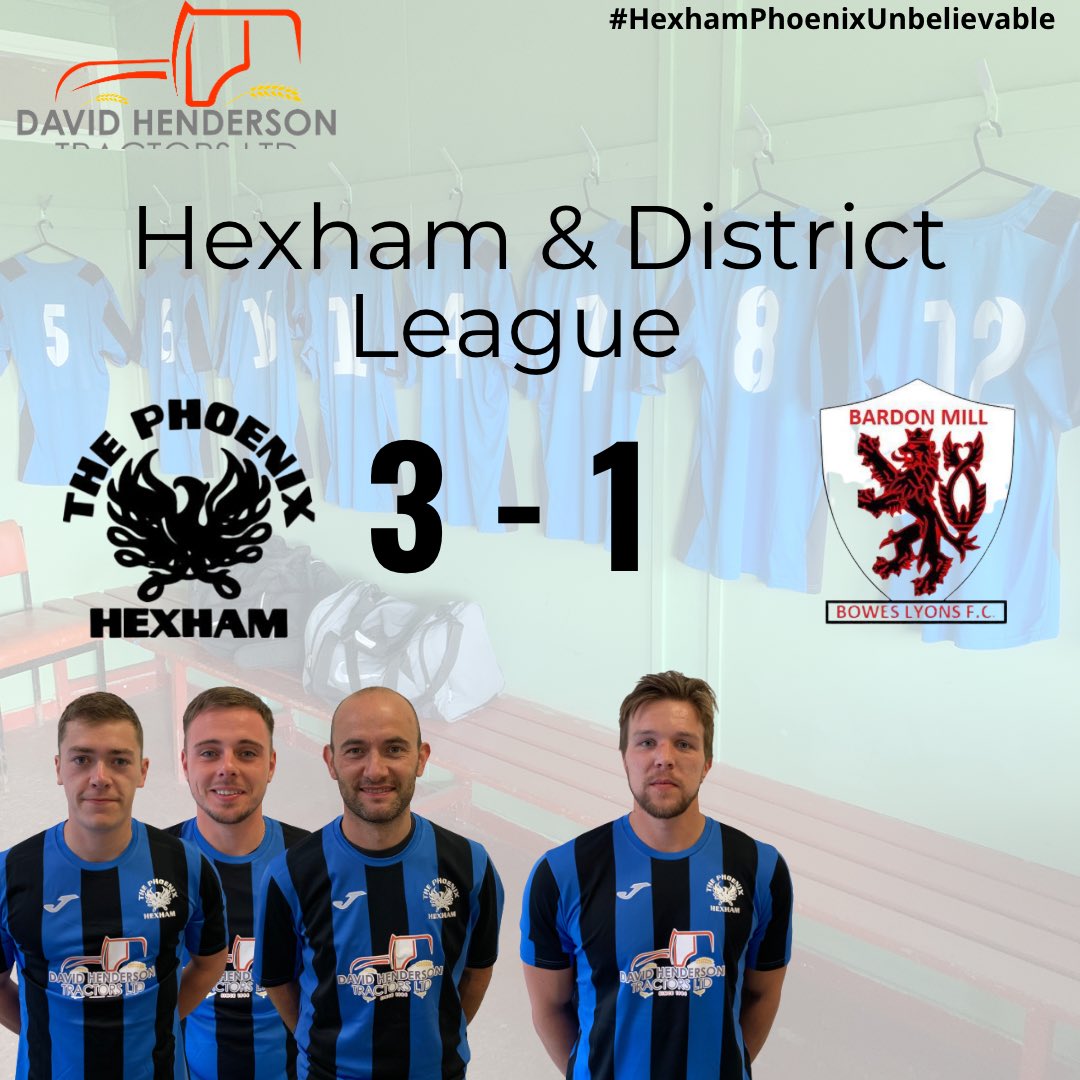 🔵⚫️🟡

Result

@NixxieFC 3 - 1 @bardon_mill

Quality performance from the first whistle everyone done there job and grafted as the champions made it hard for us

<a href="/LewisLoughhead/">Lewis Loughhead</a>⚽️
<a href="/Callum5Duncan/">Callum Duncan</a>⚽️
@TonyjLancaster⚽️
 
Donkin⭐️

#hexhamphoenixunbelievable
#coffeerun
#calzonepizza