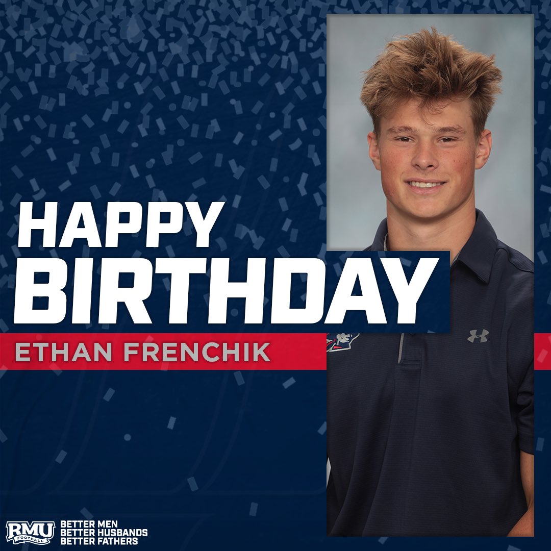 RMU_Football's tweet photo. Happy Birthday 🎂

@_frenchy5 

🔴⚪️🔵🏈

#RMUFB | #RMUCulture | #BobbyMo https://t.co/w55tzXBVOG