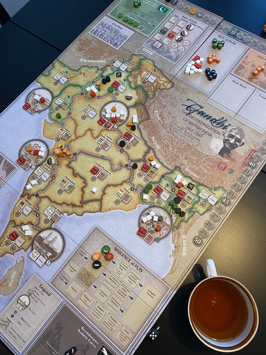 Back at it. After teetering on the edge of insurrection, the muslim league eaked out a bloodless independence for Pakistan, while the British Raj ended up bankrupt.

#COINseries <a href="/gmtgames/">GMT Games</a>