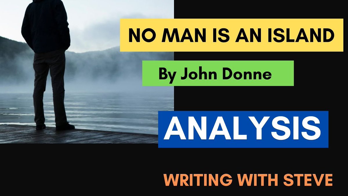 New upload - 'No Man is an Island by John Donne - Poem Analysis' Watch Now: youtu.be/y78fcMOgcgA