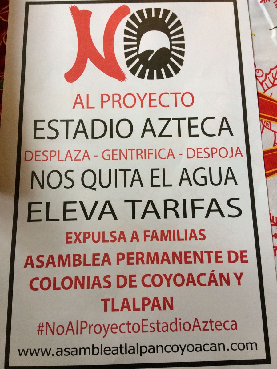 Es hoy cuando hay que mandar un mensaje SMS diciendo NO Proyecto Estadio Azteca. SOLIDARÍZATE escribiendo un SMS al 5547272492 Hoy a partir de las 12