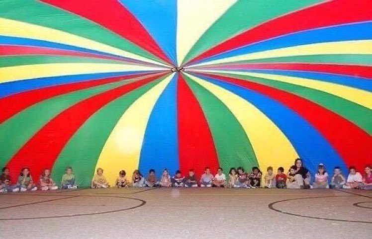Super70sSports's tweet photo. As a veteran of 70s and 80s P.E. classes I am prepared at a Navy SEAL level for any operations that require taking temporary shelter under a parachute. https://t.co/NYjgrWf5Ni