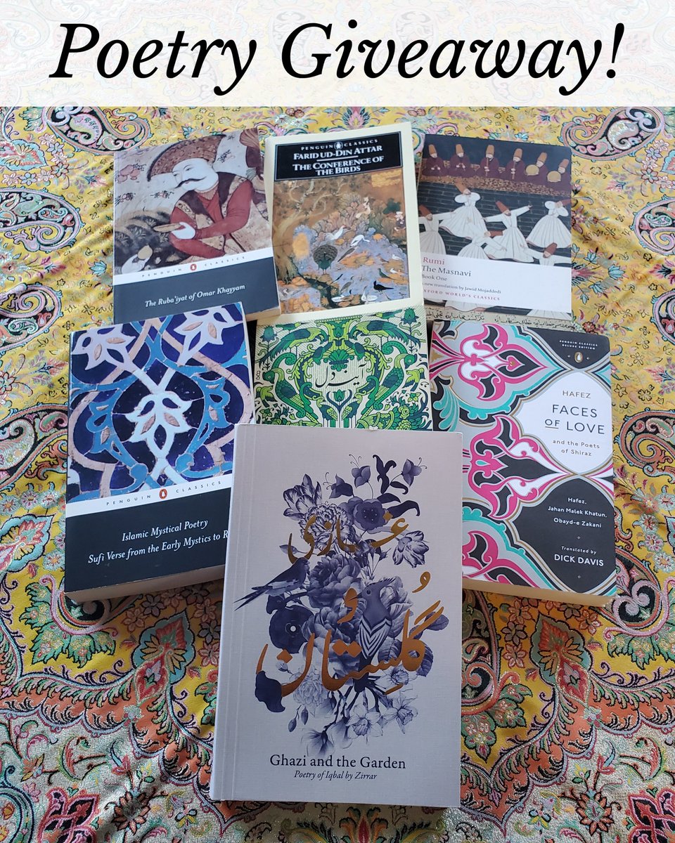 PersianPoetics's tweet photo. Thank you for 100k on Instagram! To give thanks, we’re giving away 13 books to 13 lucky followers.

How to enter:

1. Follow this account
2. Retweet this post

Winners will be contacted on Jan 16! https://t.co/9Cu53RSRoe