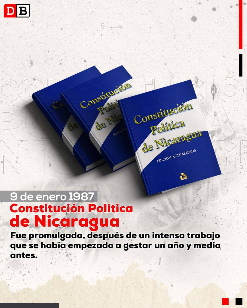 📸 #Efemerides en Nicaragua 🇳🇮

➡️ La Constitución Política de Nicaragua un 9 de Enero de 1987.

#SomosPuebloPresidente 

@Barricada79
