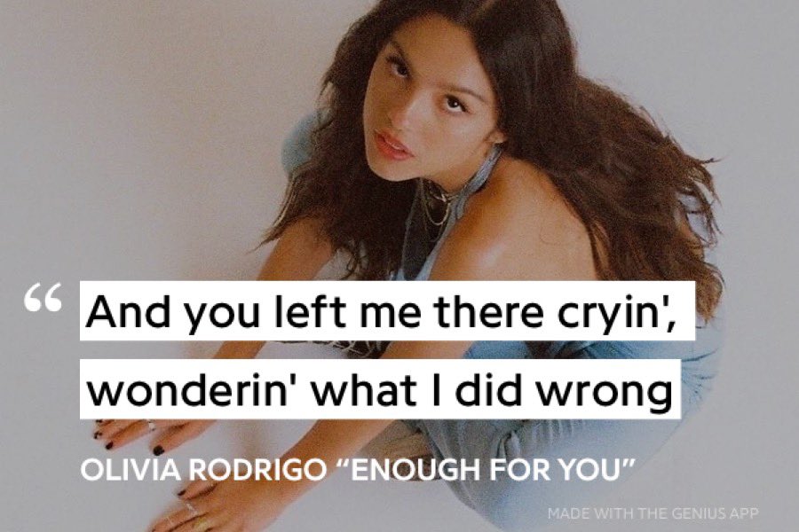 Rodrigo enough for lyrics olivia you Enough for