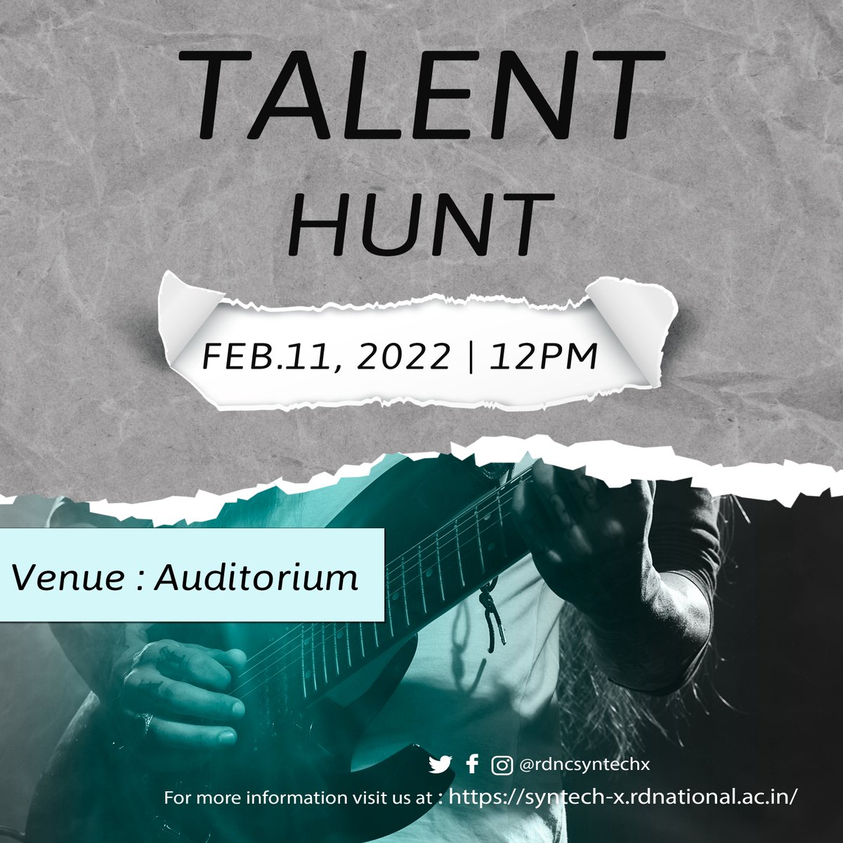 SynTechXRDNC's tweet photo. Talent Hunt : " Because Talent is Vital "
.
If you are young and talented, its like you have wings. 🏇🎸🎙
Register for Talent Hunt and spread your wings out at SynTech-X '21-'22 !
.
Registration Open !!
Link in Bio.
Regards: @SynTechXRDNC 
#talenthunt https://t.co/NBQ0054R7P