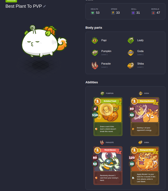 AxieNin's tweet photo. I'm selling this team. If you are interested in any of these three axie, please send me dm. #AxieScholarship #AxieInfinity #Axie  @AxieInfinity https://t.co/G0Go61pz7i