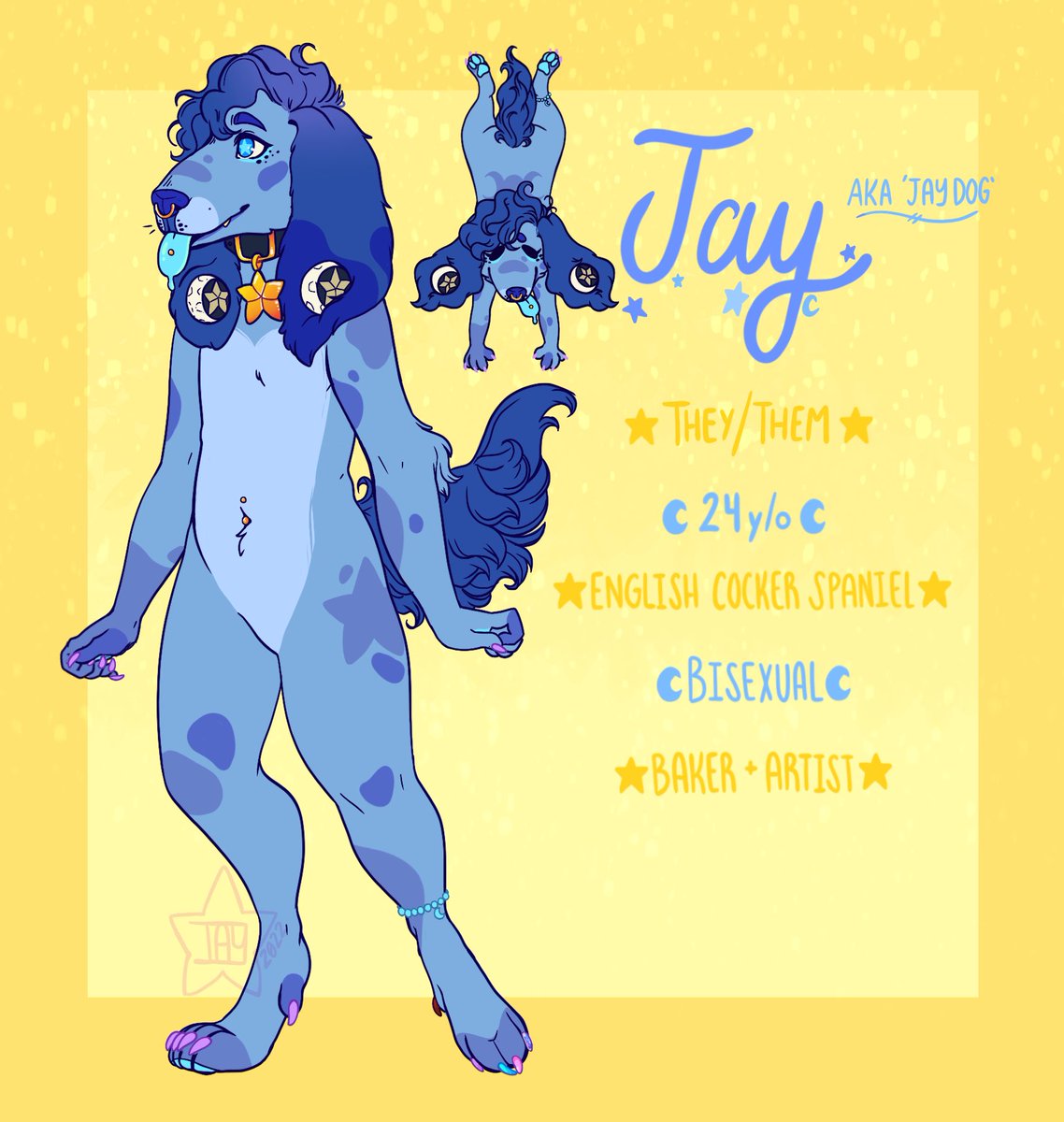 anxietydrawings's tweet photo. Finally finished my updated ref page for jay dog! 🎉 Im really happy with their new design 🥰 #furry #fursona #referencepage https://t.co/QEUVnL8B0P